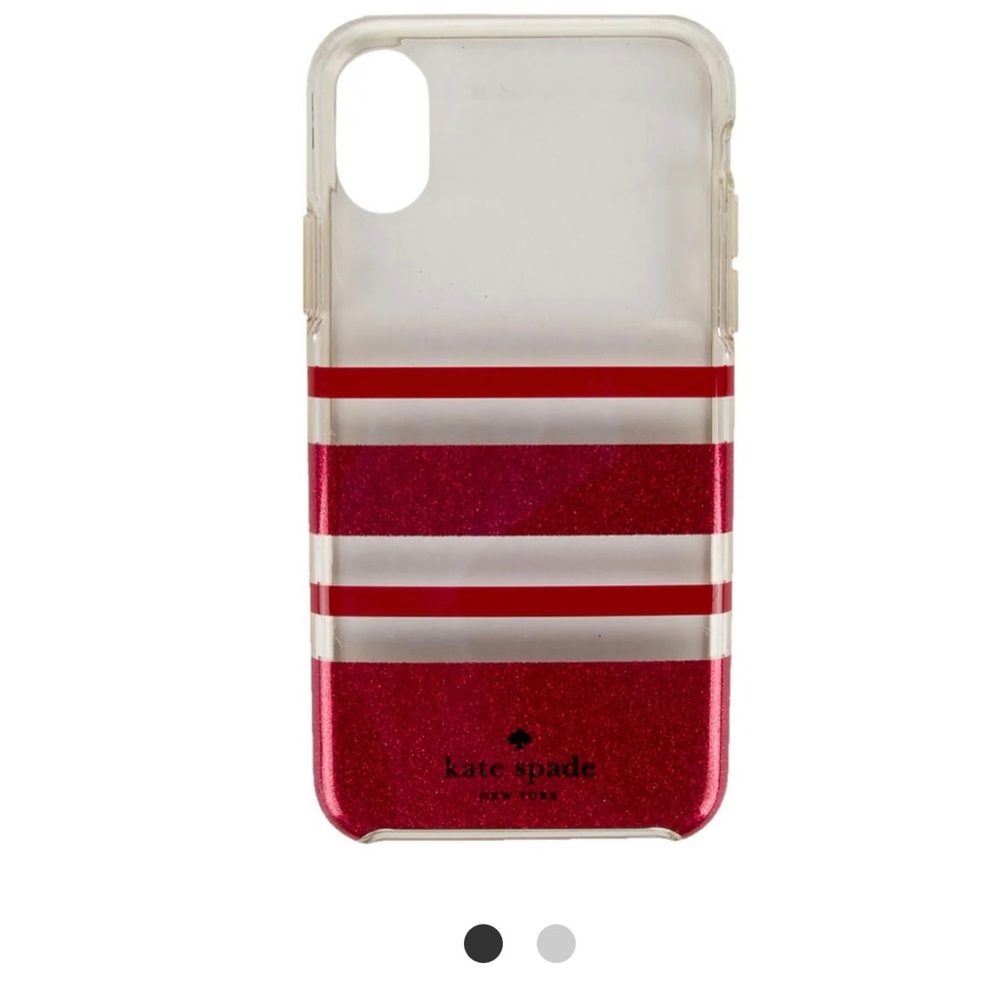 Kate Spade IPhone X Red Glitter and Clear Hardcase